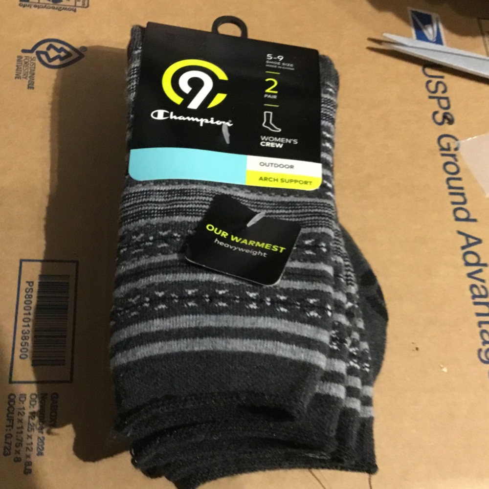 Champion Gray Patterned Crew Socks - 2 Pack